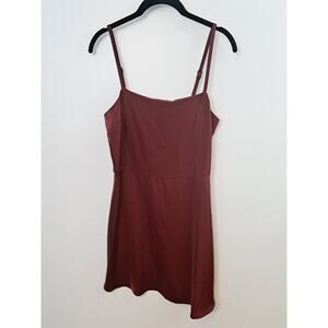 Studio 19 New! Maroon Satin Mini Dress Size Medium Skater Dress